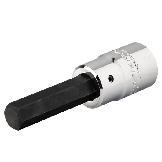 PROTO J54417/16 hex bit socket, chrome and black finish, shown at angle on white background.