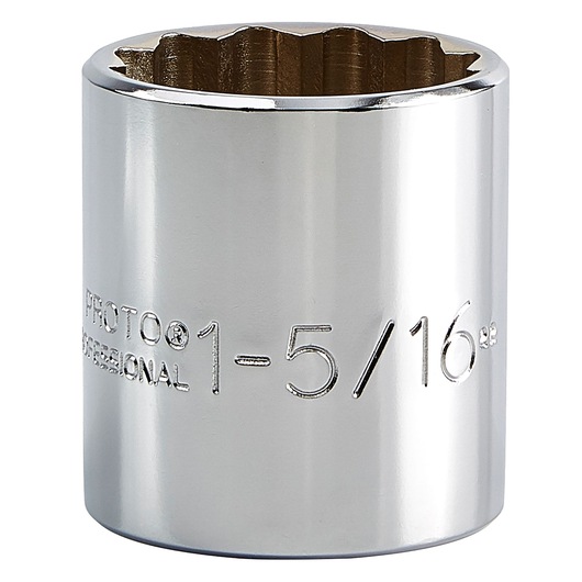 PROTO J5442 chrome socket, 1-5/16 inch size, front angle on white background.
