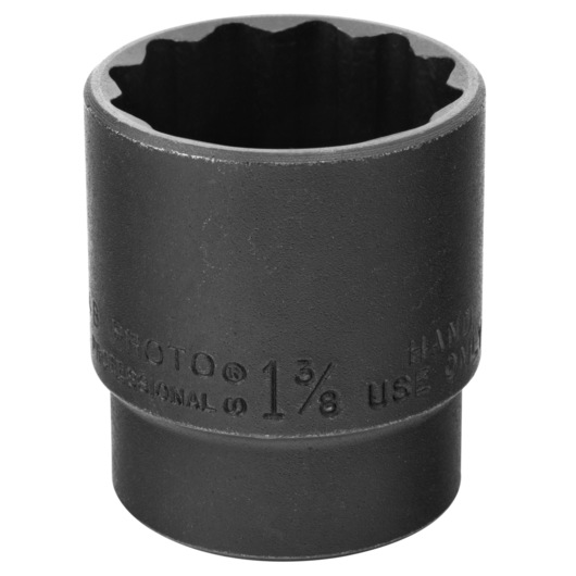 PROTO J5444B black industrial socket, 1 3/8 inch, product front angle on white background.