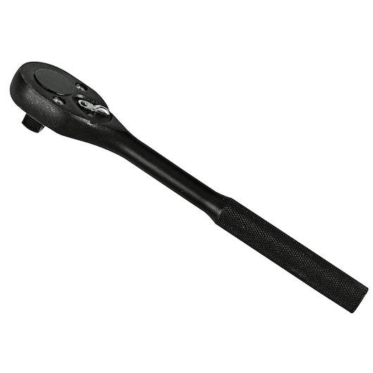 PROTO J5449BL black ratchet handle tool, side angle, textured grip, white background.