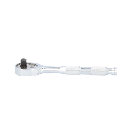 Photo of PROTO ratchet tool with knurled grip, SKU J5449MAX, side angle on white background.