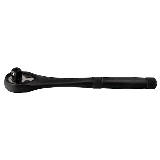 PROTO J5449XLQRBL black ratchet wrench side angle on white background.
