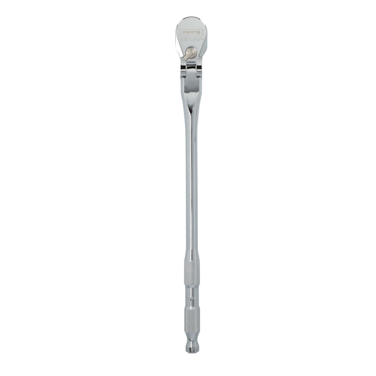 A chrome-finished PROTO J5450MAXF flexible head handle, commonly used with socket sets for automotive and mechanical work. The tool features a knurled grip and a pivoting head.