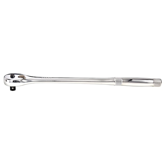 PROTO J5450XLQR chrome long handle ratchet tool, side view, on white background.