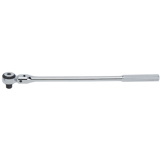 PROTO J5457F chrome finish ratchet handle tool, side angle on white background