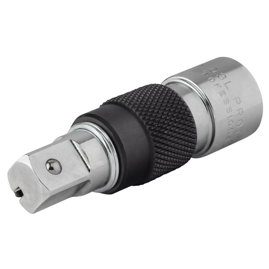 PROTO J5460-03L socket adapter with textured grip, photographed at an angle on a white background.