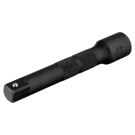 PROTO J5461B black knurled steel socket extension, side angle, tool photography