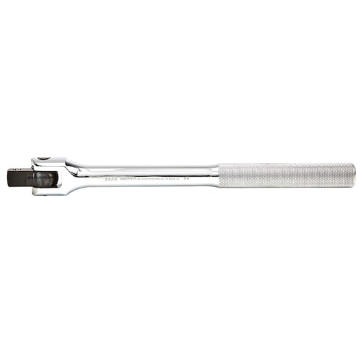 PROTO J5466 chrome breaker bar with knurled handle, photographed from side on white background.