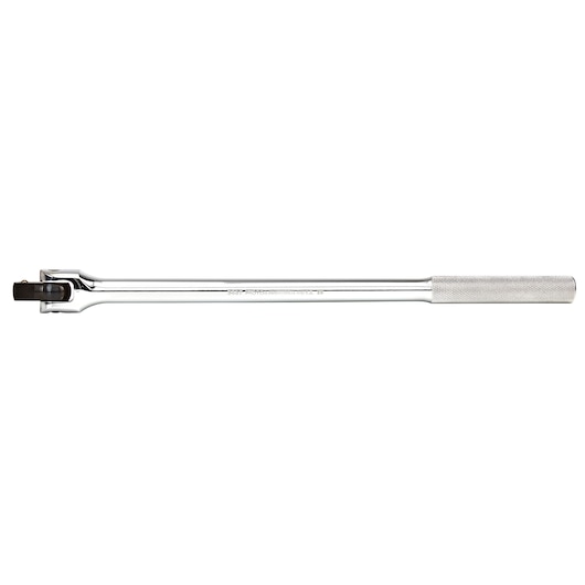 PROTO J5467 chrome breaker bar with knurled handle, horizontal angle on white background.
