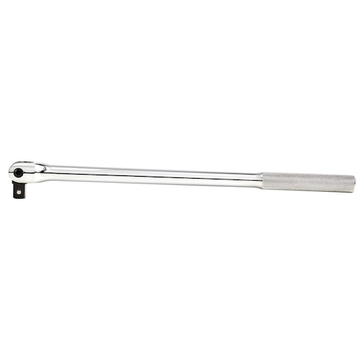 PROTO J5467 chrome breaker bar with knurled handle, side view on white background, hand tool.