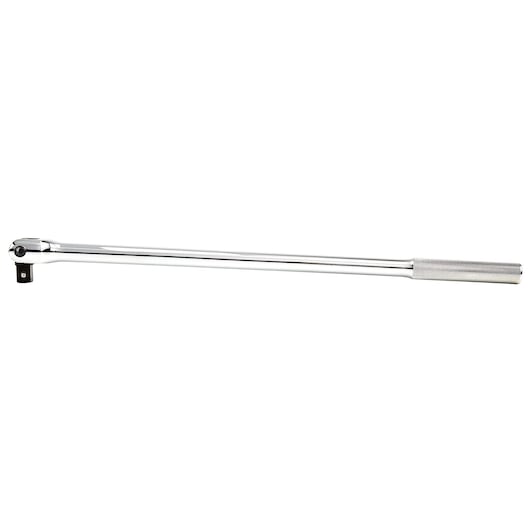 PROTO J5468 chrome breaker bar with knurled handle, side view on white background.