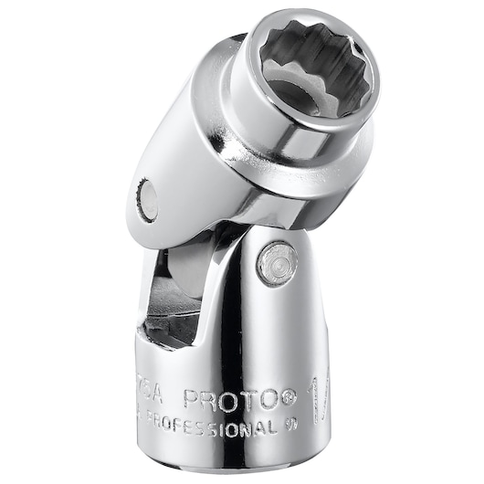 PROTO J5475A chrome universal joint socket adapter, close-up product photo on white background.