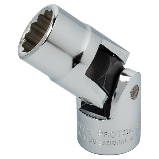 PROTO J5477A chrome universal joint socket, close-up on white background.