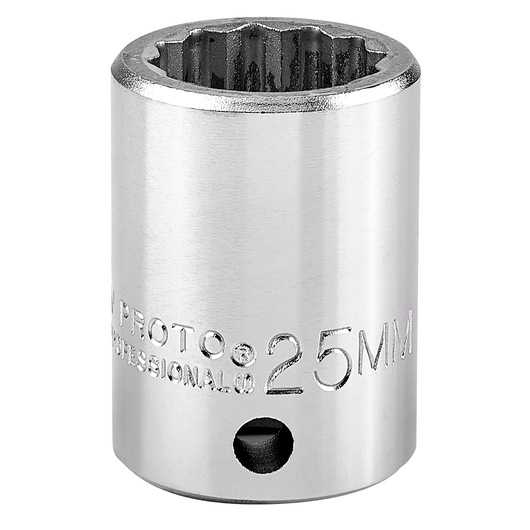 PROTO J5525M socket, 25mm, chrome finish, front angle on white background.