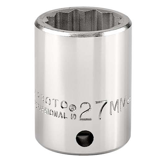 PROTO J5527M chrome finish 27mm socket, photo shows side view on white background.