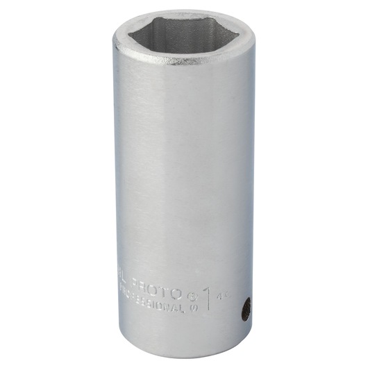PROTO J5532HL chrome finish deep socket, side angle, six-point design, for hand tools.