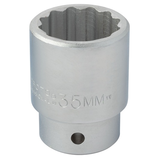 PROTO J5535M socket, 35mm size, silver finish, twelve-point, shown upright on white background.