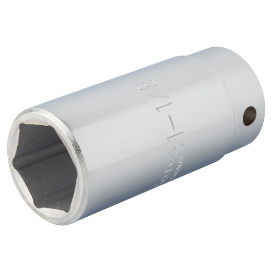 PROTO J5536HL chrome socket, six-point, side angle on white background.