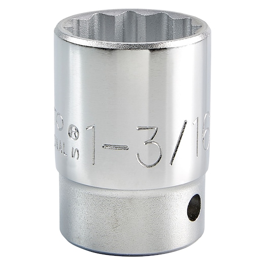 PROTO J5538 chrome socket, 1-3/16 inch size, shown upright on white background, close-up angle.