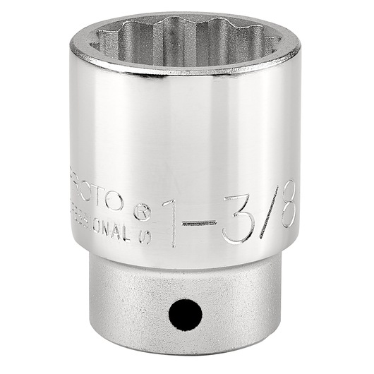 PROTO J5544 chrome socket, 1-3/8 inch size, front view on white background.