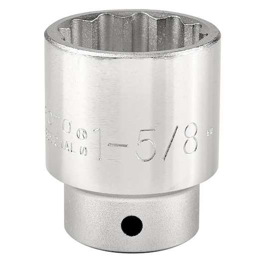 PROTO chrome socket 1-5/8 inch, SKU J5552, side angle on white background.