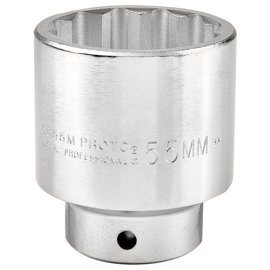 PROTO J5555M chrome socket, 55mm size, photography of front angle on white background.