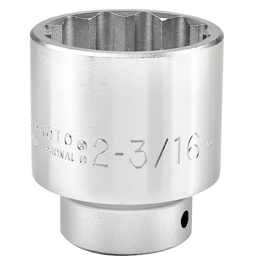 PROTOR socket J5570, chrome finish, 2-3/16 inch size, studio angle on white background.