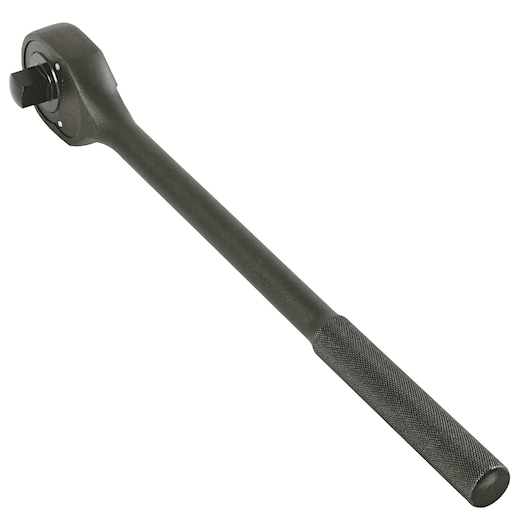 PROTO J5649BL black ratchet handle with knurled grip, shown at an angle on white background.