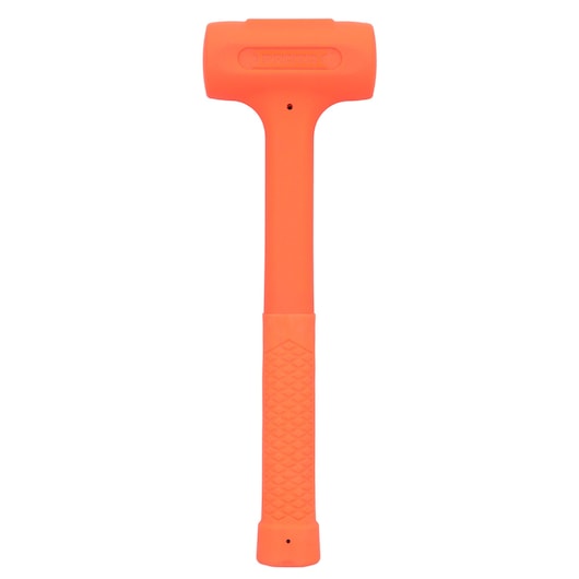 PROTO J57-530A orange dead blow hammer front angle on white background.