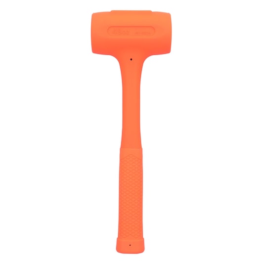 PROTO J57-533A orange dead blow hammer front angle, textured handle, 48oz, white background.