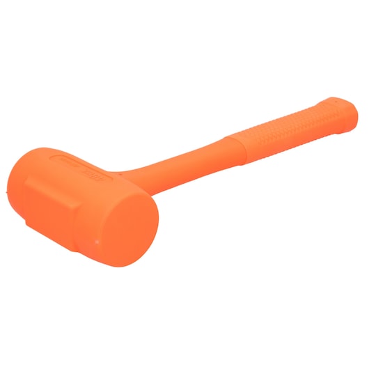PROTO J57-533A orange dead blow hammer with textured grip, side view on white background.