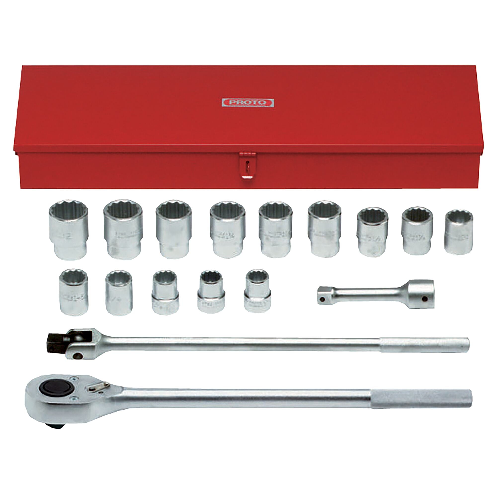 1 in. Drive 12-Point Socket Set (17 pc.) | PROTO