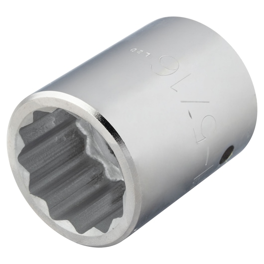 PROTO chrome socket J5742, close-up view on white background showing 12-point opening.