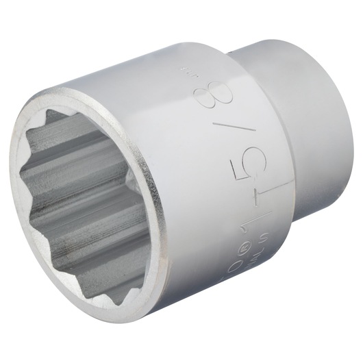 PROTO J5752 chrome 12-point socket, side angle on white background.