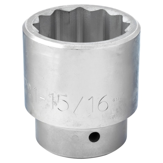 PROTO J5762 large chrome socket with 12-point opening, product angled on white background.