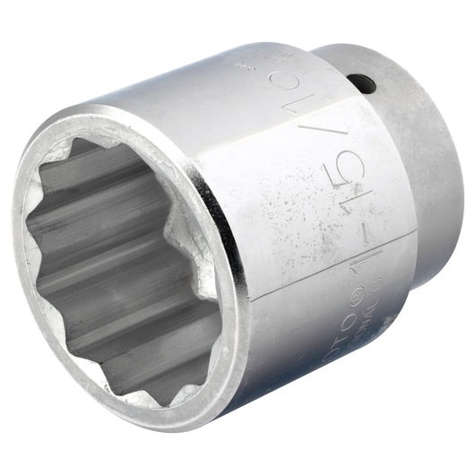 PROTO J5762 chrome socket, 12-point, side angle on white background.