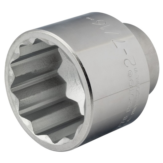 PROTO J5778 chrome socket, 12-point, side angle on white background.