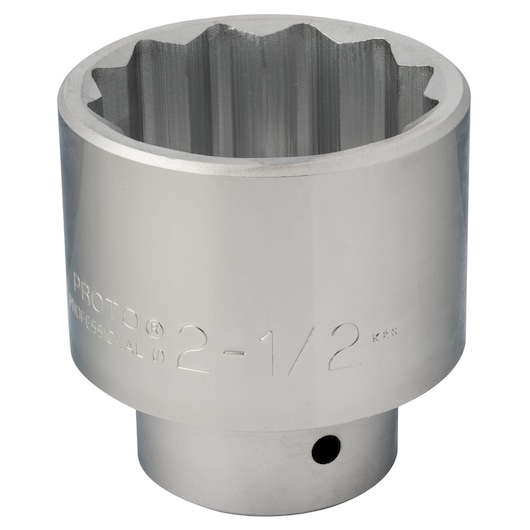PROTO J5780 chrome socket, 12-point, 2-1/2 inch, shown in close-up on white background.