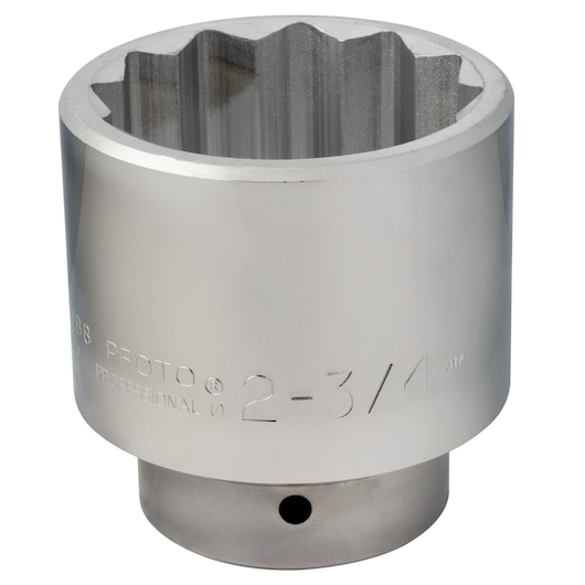 PROTO J5788 chrome socket, 2-3/4 inch, 12-point, close-up on white background.