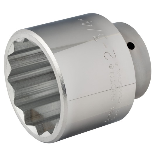 PROTO J5788 chrome socket, 12-point, side angle on white background.