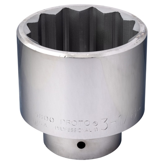 PROTO J5800 large chrome socket, 12-point, professional quality, shown at front angle on white background.