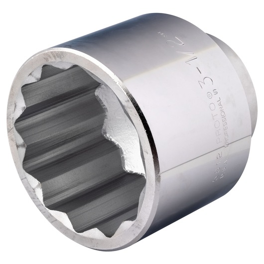 PROTO chrome 12-point socket, SKU J5812, close-up angle on white background.