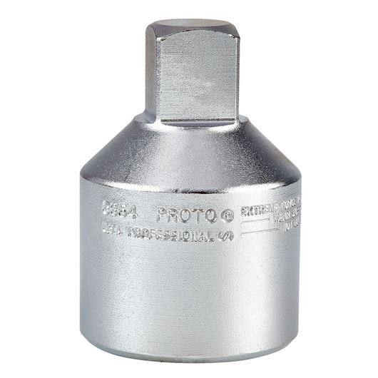 Photo of PROTO J5854 socket adapter, metallic finish, front angle on white background.