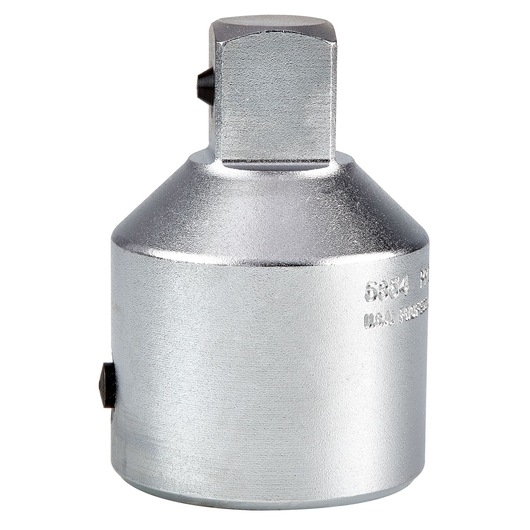 PROTO J5854 silver socket adapter side view, photography on white background.