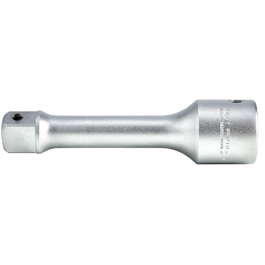 PROTO J5861 socket extension, silver metal, side angle on white background.