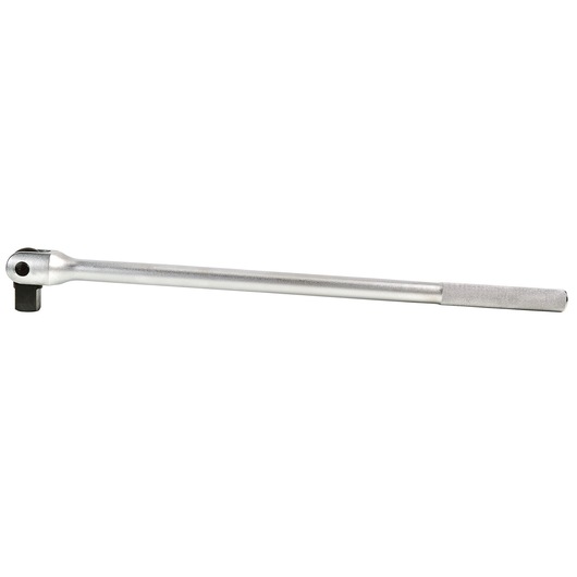 PROTO J5868 breaker bar, long steel handle, square drive, side angle, on white background.