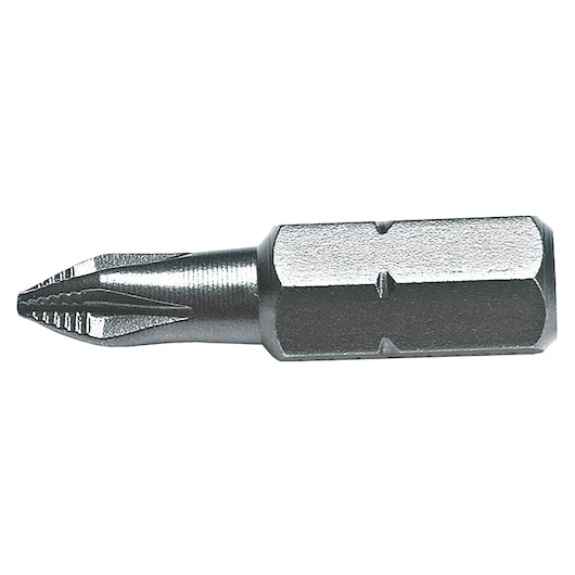 PROTO J60004 steel Phillips screwdriver bit on white background, side view.