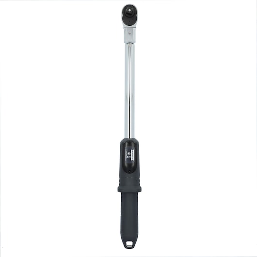 PROTO J60016D torque wrench with black handle, straight-on angle, photography against white background.