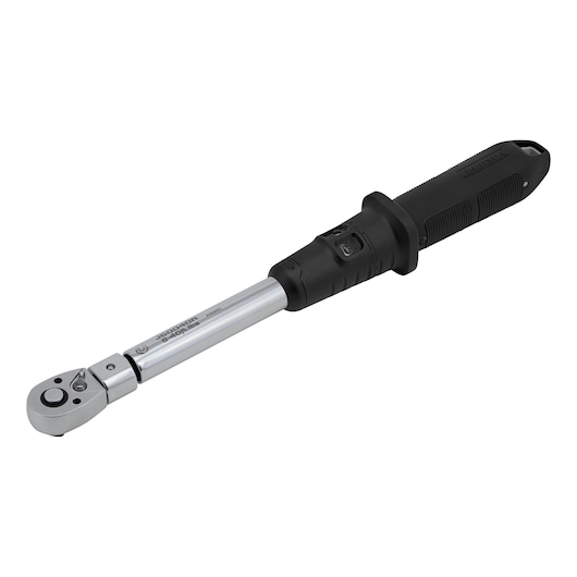 PROTO J6004DR torque wrench with black handle, chrome shaft, and click mechanism, product on white background.