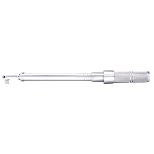 PROTO J6005C torque wrench with knurled handle, silver finish, side view on white background.